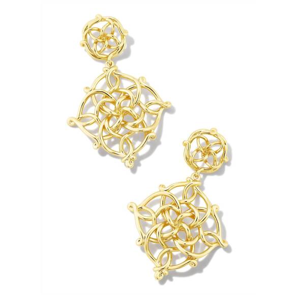 NEW KENDRA SCOTT women's kelly earrings in gold metal